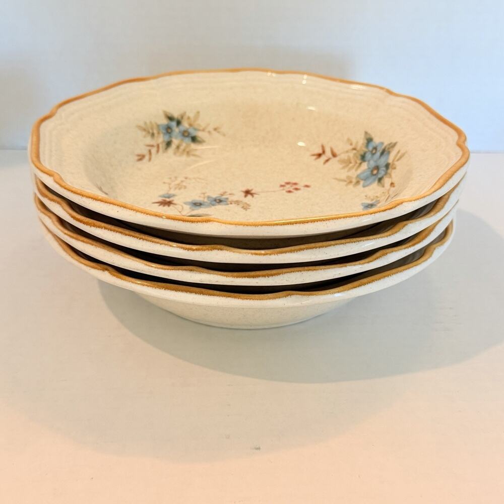 Mikasa Garden Club DAY DREAMS Rim Soup/Cereal Bowl 8 1/2" Set Of (4)
